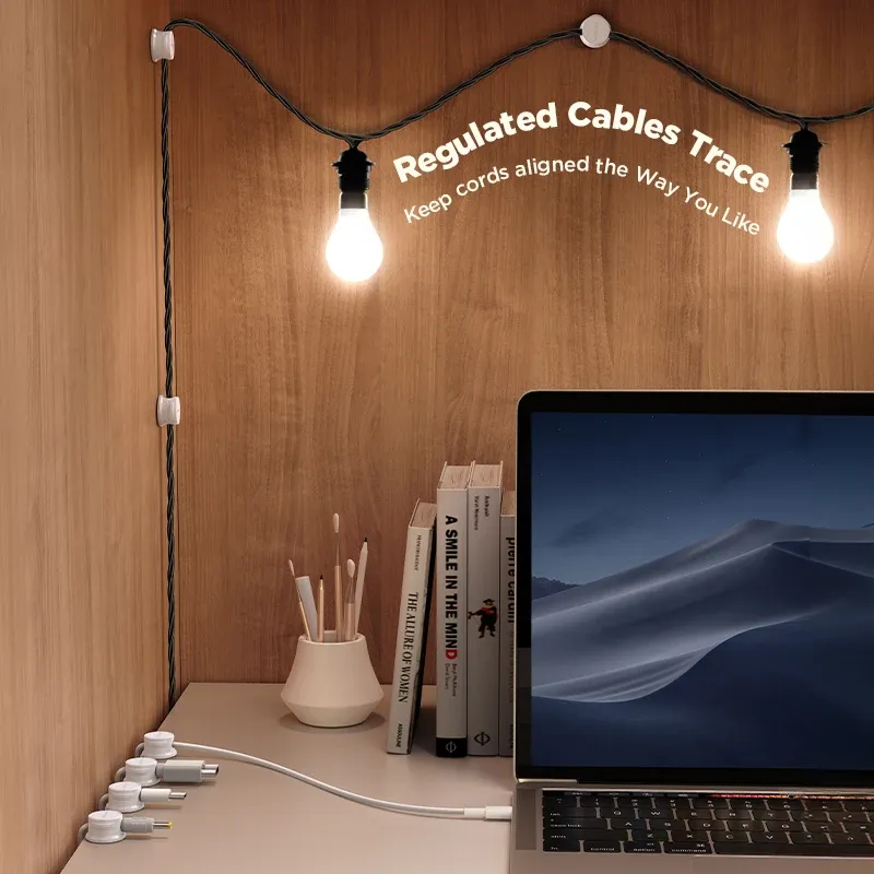 Joyroom 9 pièces – Organisateur de câbles magnétique, clips adhésifs pour fils, support de câbles sous le bureau, cache-câbles – Grande réduction 3