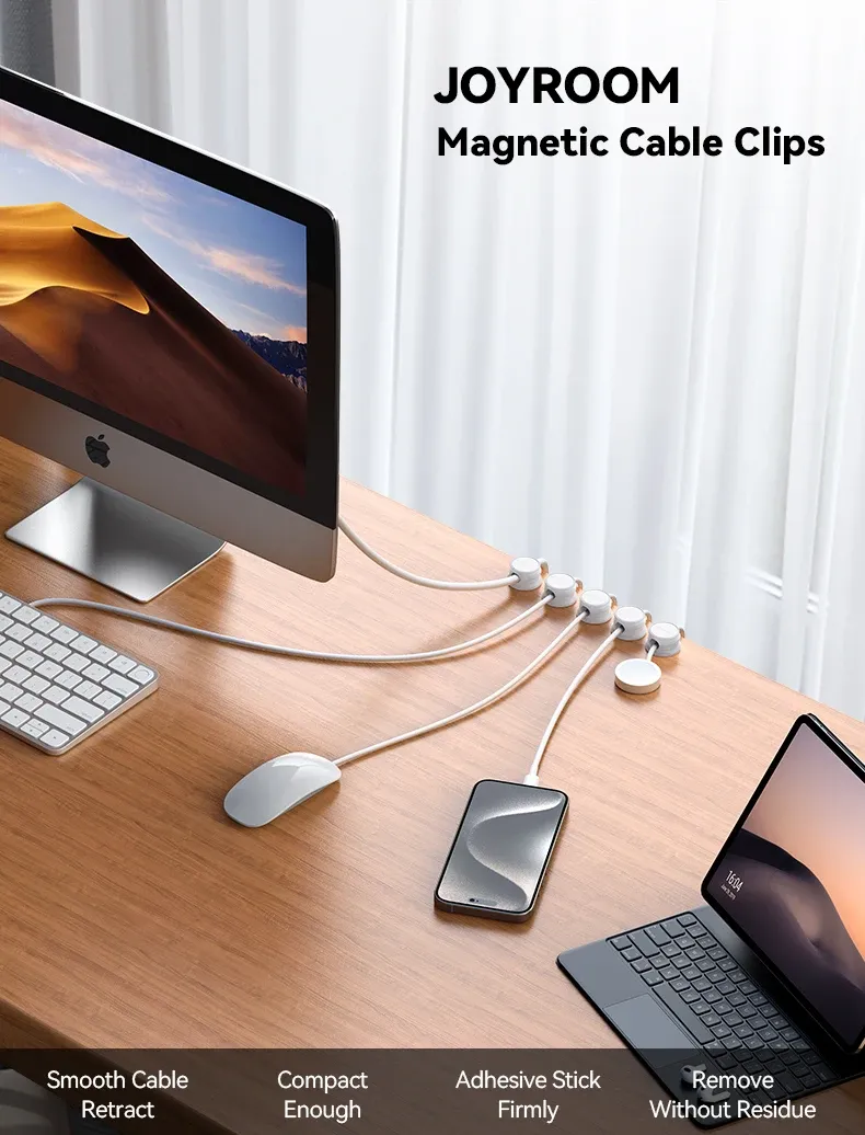 Clips magnétiques Joyroom pour câbles, version 2024