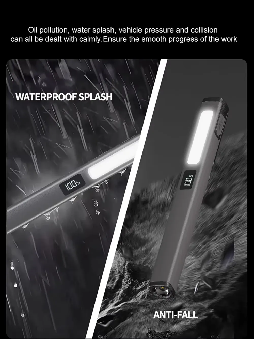 Stylo rechargeable à LED avec lampe de poche, lampe compacte à aimants pour camping, travail et réparation en extérieur 2