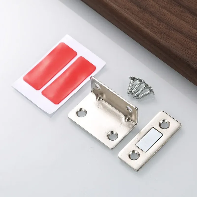 Loquet magnétique invisible ultra-fin en L, sans perçage, pour tiroirs et placards 5