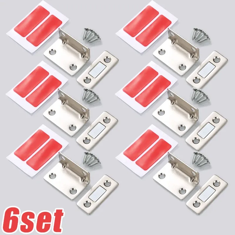Loquet magnétique invisible ultra-fin en L, sans perçage, pour tiroirs et placards 8