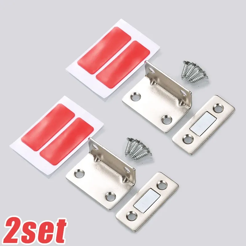 Loquet magnétique invisible ultra-fin en L, sans perçage, pour tiroirs et placards 7