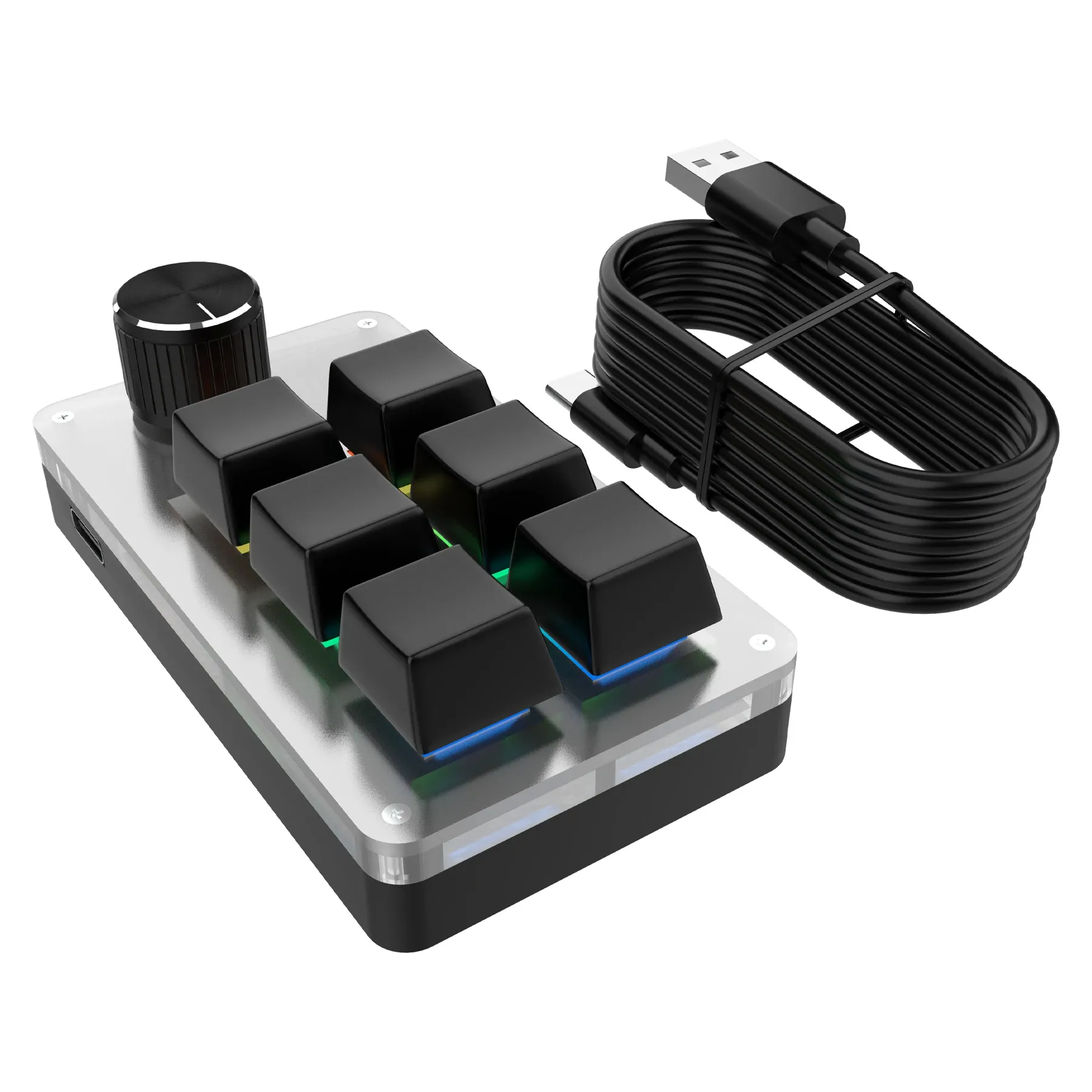 Clavier macro mécanique USB à 6 touches et mini clavier RVB pour Photoshop, clavier de jeu personnalisé avec bouton de programmation 8