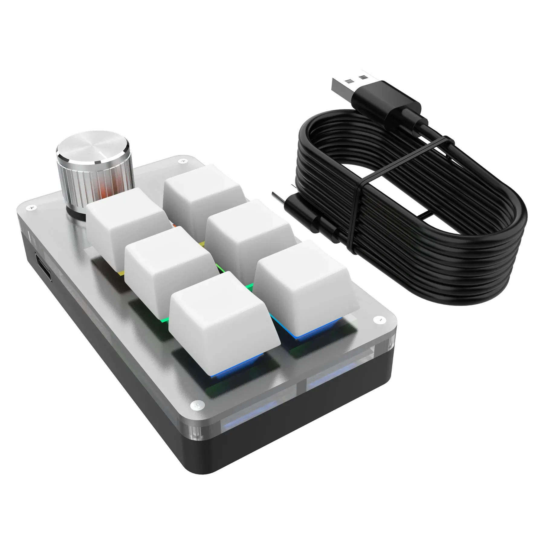 Clavier macro mécanique USB à 6 touches et mini clavier RVB pour Photoshop, clavier de jeu personnalisé avec bouton de programmation 7
