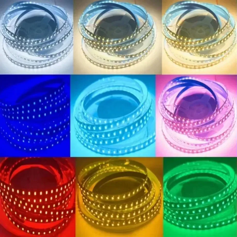 Bande LED 2835 DC12V 120 LED/m, ruban lumineux flexible et découpable pour décoration intérieure, disponible en rouge, bleu, vert, jaune, rose et glace 5