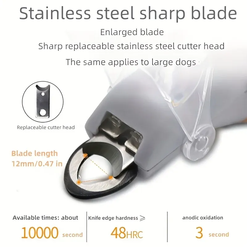 Coupe-ongles LED pour animaux, finition soignée