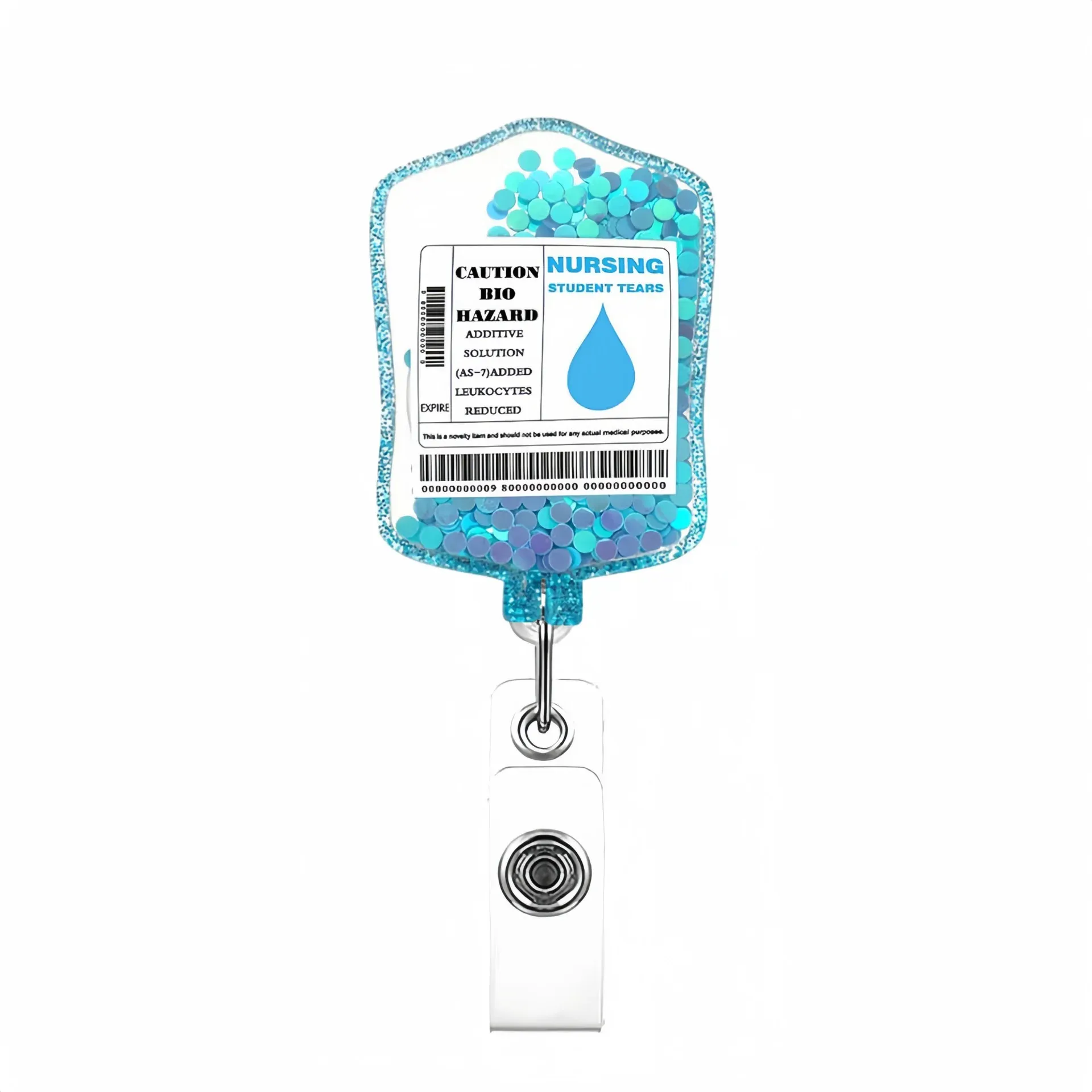 Porte-badge rétractable à paillettes, porte-carte d'identité amusant avec clip, pour infirmière, étudiant en médecine et employé de bureau 7