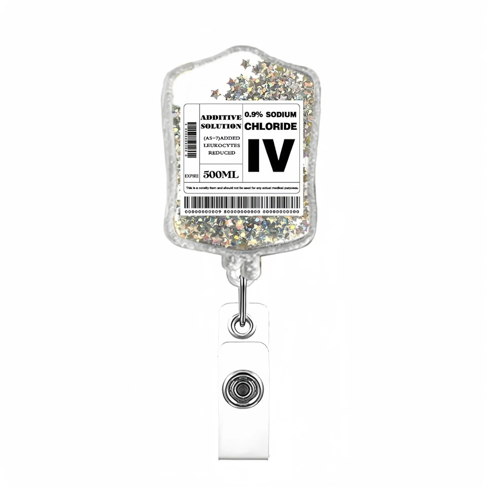 Porte-badge rétractable à paillettes, porte-carte d'identité amusant avec clip, pour infirmière, étudiant en médecine et employé de bureau 10