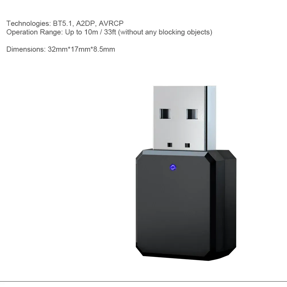 Récepteur Bluetooth pour voiture, connexion USB