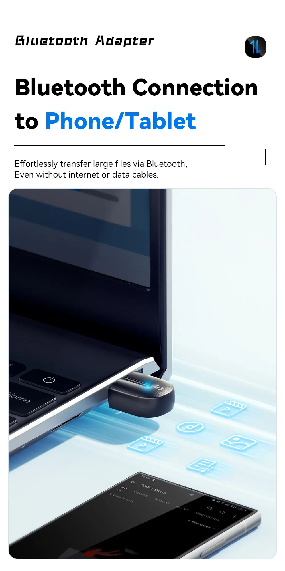 Adaptateur Bluetooth USB, pour bureau et ordinateur portable