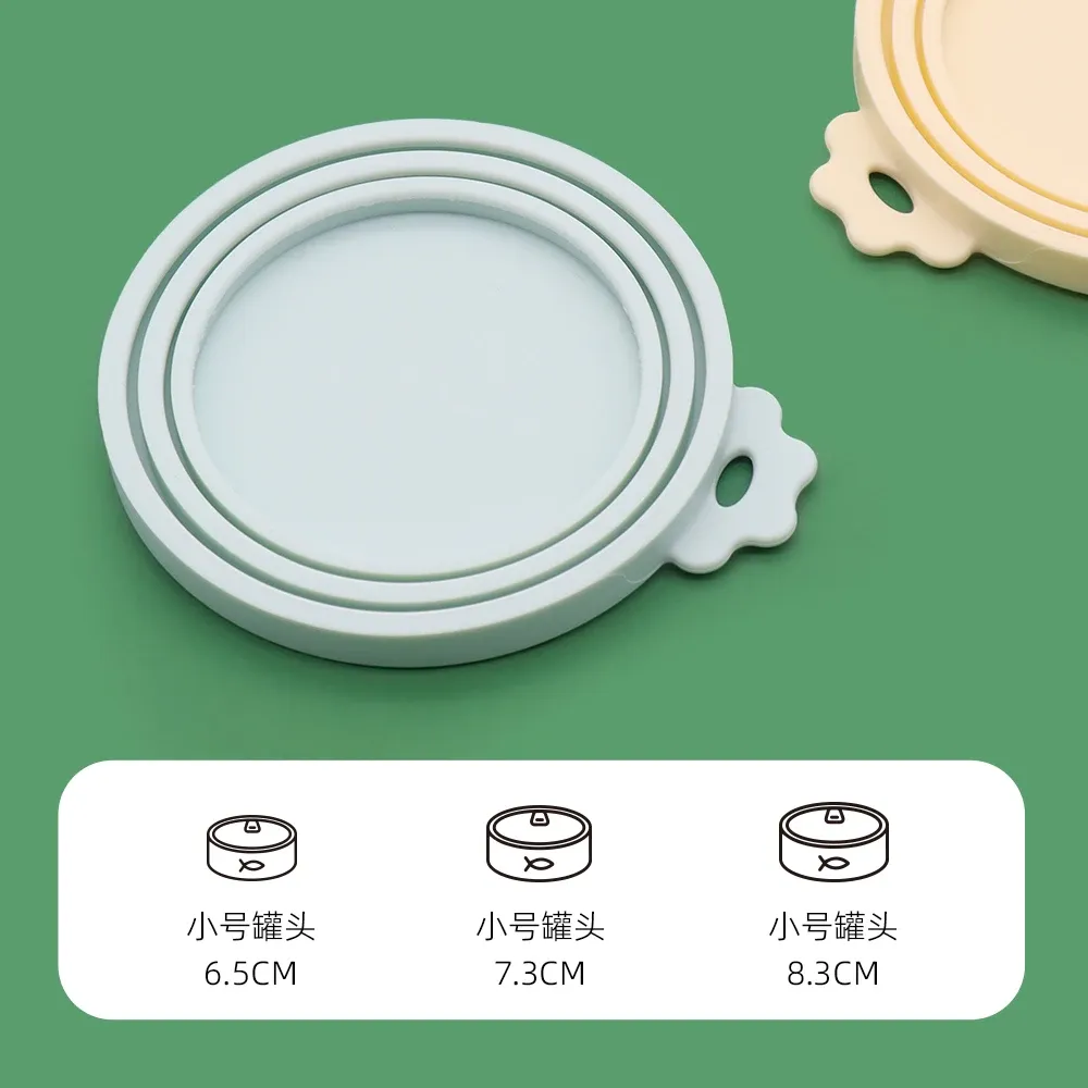 Couvercle réutilisable en silicone pour boîte de conserve pour animaux de compagnie, sans BPA, compatible avec la plupart des boîtes de conserve pour chiens et chats – Conserve la fraîcheur des aliments et limite les odeurs 3