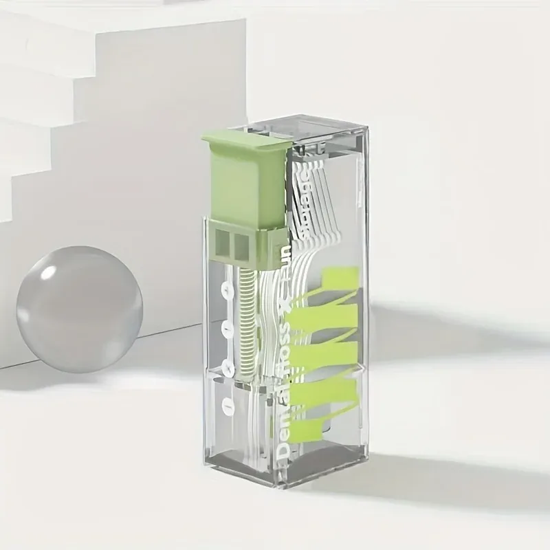 Distributeur de fil dentaire portable avec 10 recharges, porte-fil à éjection automatique, soins bucco-dentaires, fils jetables à pression 7