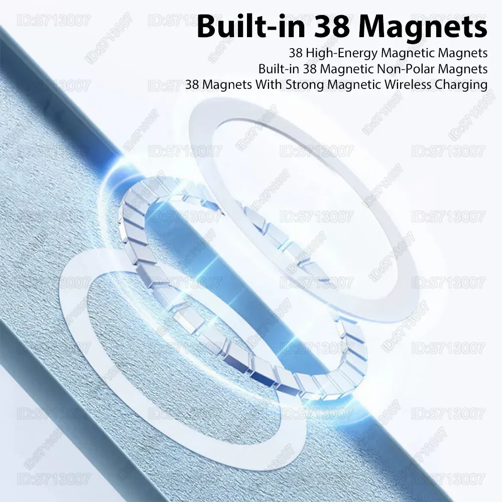 Coque en silicone liquide magnétique antichoc pour iPhone 16, 15, 14, 13, 12, 11, Pro, Pro Max et 16 Plus, compatible MagSafe et charge sans fil 6