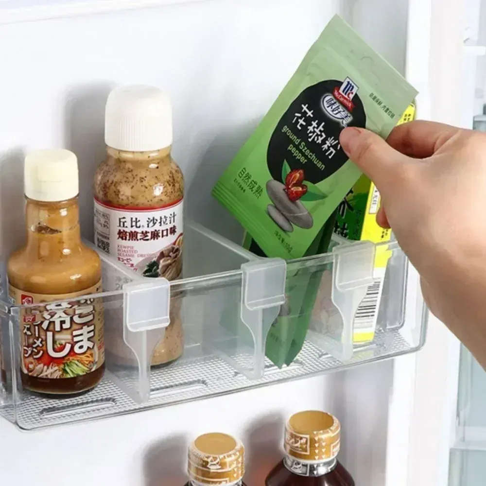 Séparateur de rangement pour réfrigérateur – Organisateur compact, réglable et antidérapant pour bouteilles, canettes et étagères de cuisine 4