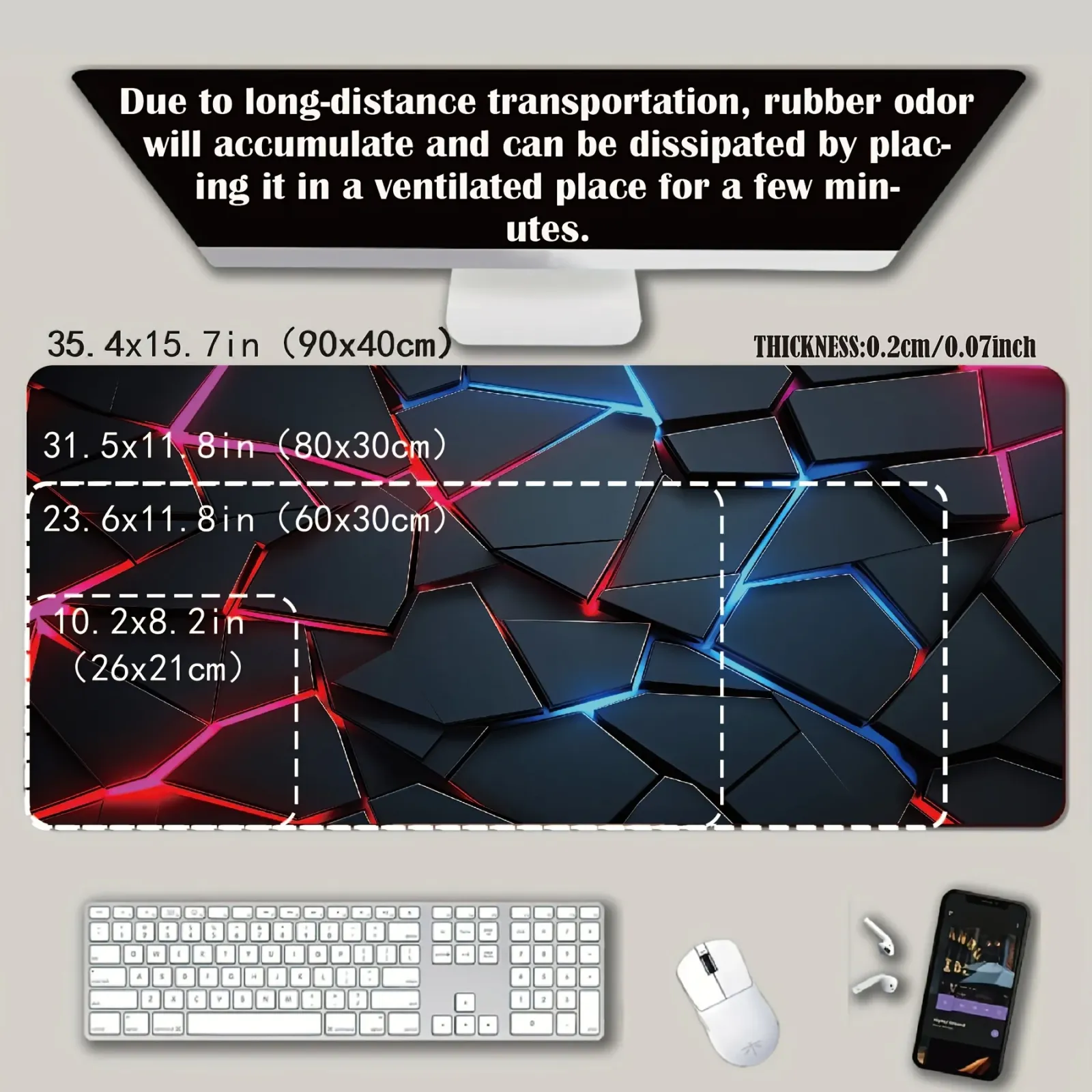 Tapis de souris de jeu, mise en situation sur bureau