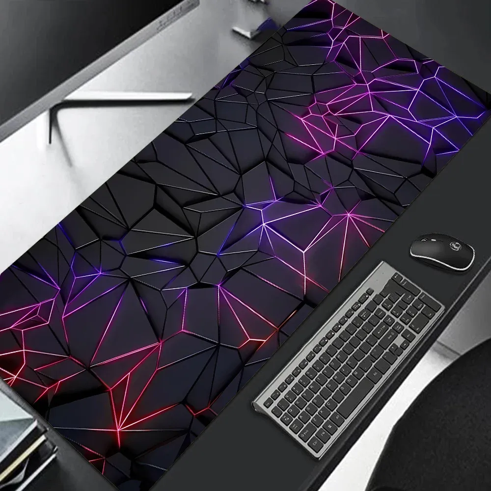 Grand tapis de souris gaming 90x40 cm, design dégradé rouge et bleu, base antidérapante, bordure cousue en caoutchouc, tapis de bureau pour gamers et usage professionnel 14