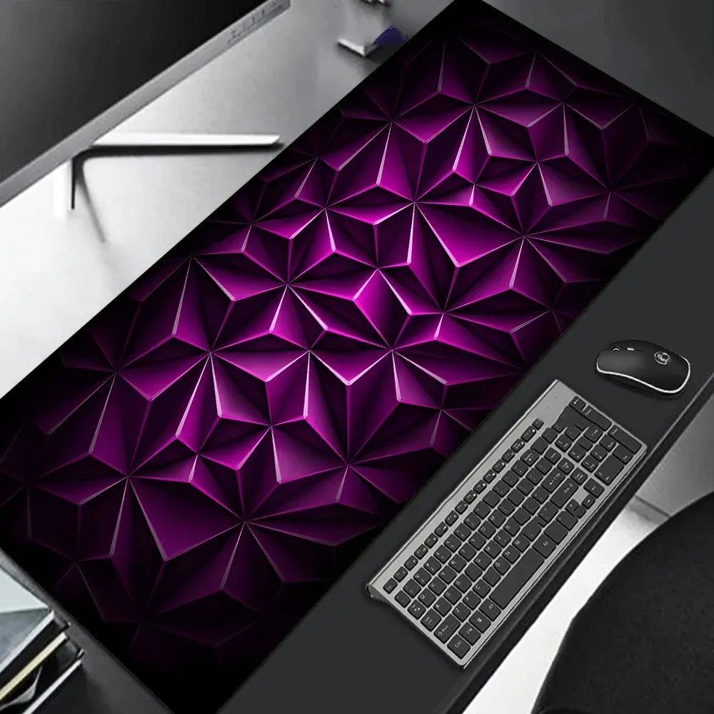 Grand tapis de souris gaming 90x40 cm, design dégradé rouge et bleu, base antidérapante, bordure cousue en caoutchouc, tapis de bureau pour gamers et usage professionnel 17