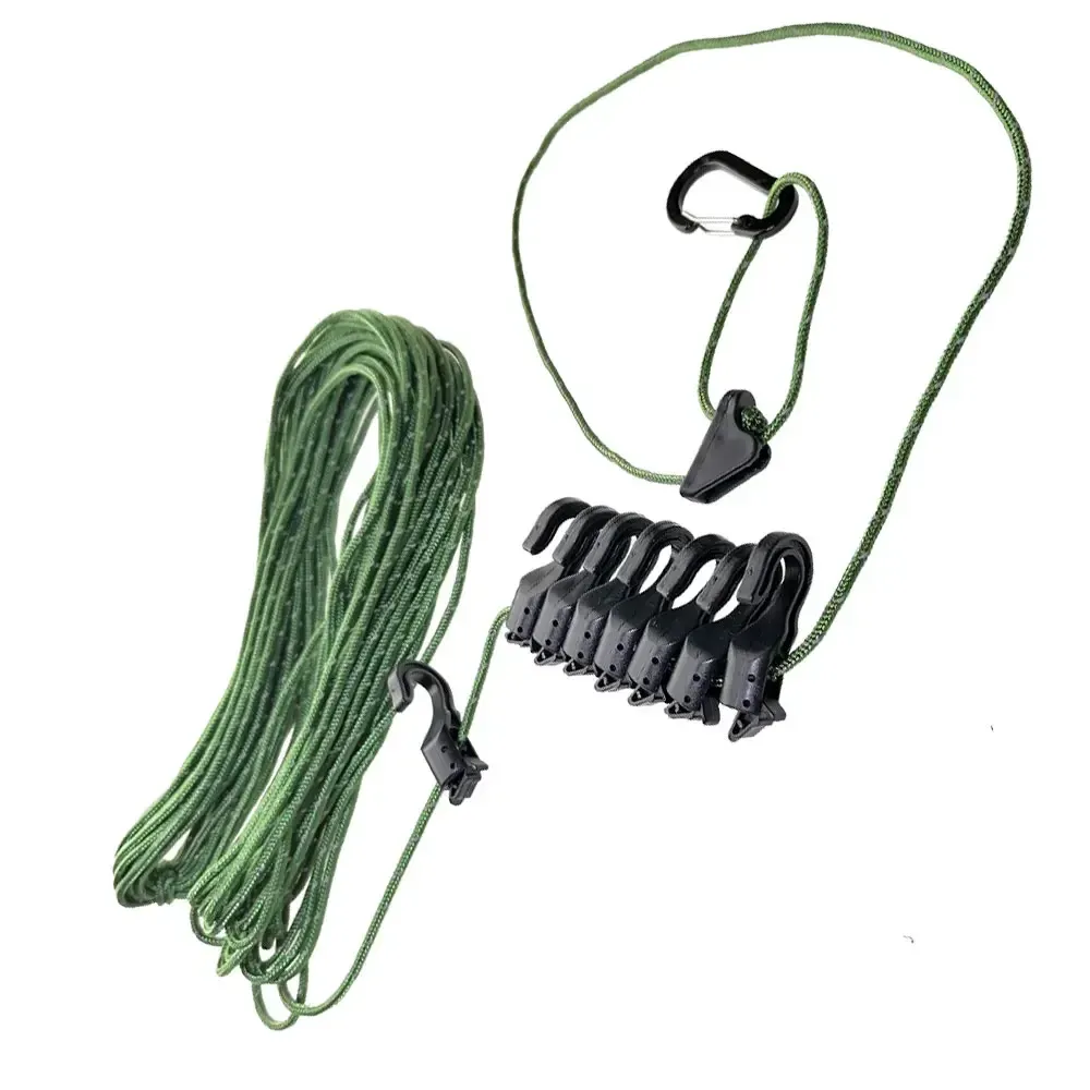 Corde à linge de camping et de voyage, 3,5 à 5 m, portable et réglable, pour randonnée, hôtel, lavage du linge, antidérapante 3