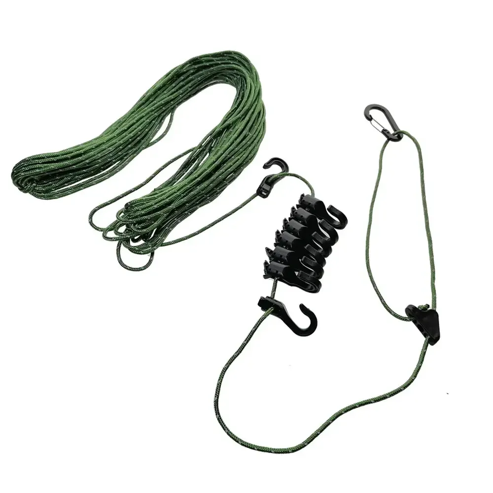 Corde à linge de camping et de voyage, 3,5 à 5 m, portable et réglable, pour randonnée, hôtel, lavage du linge, antidérapante 5