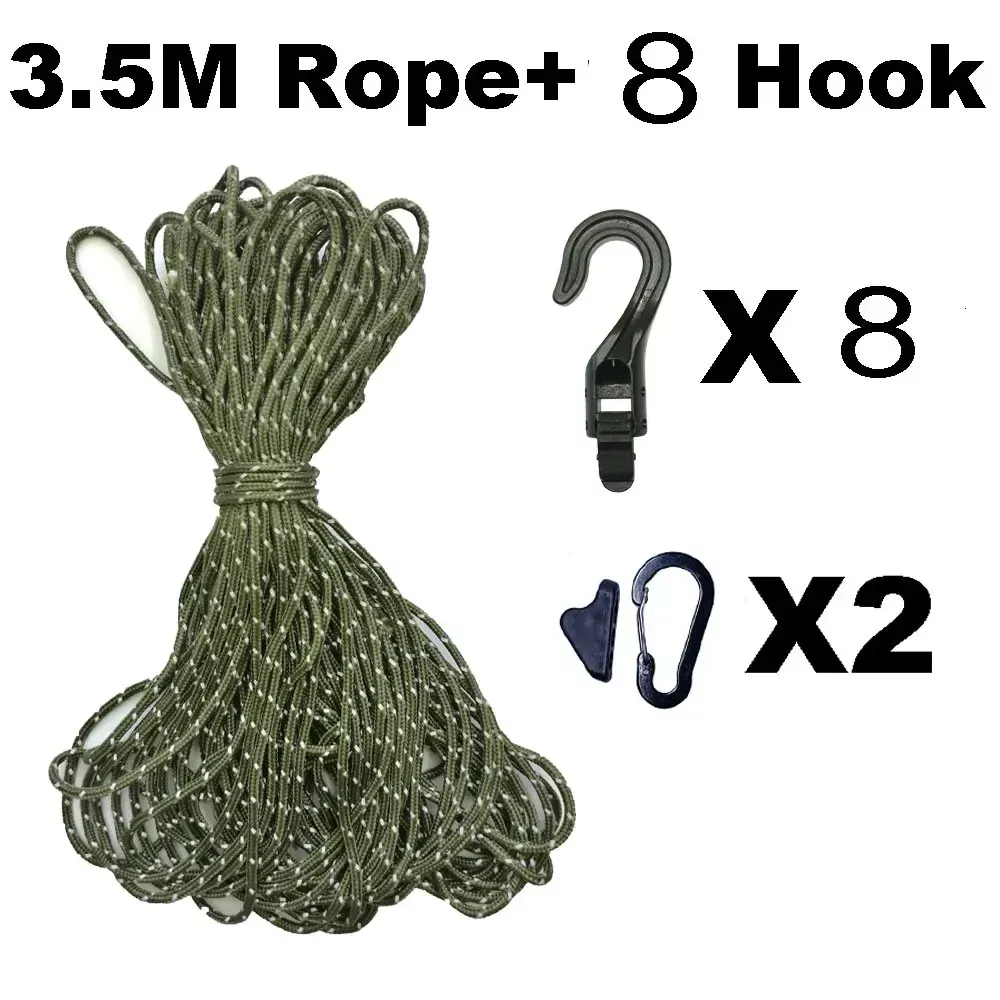 Corde à linge de camping et de voyage, 3,5 à 5 m, portable et réglable, pour randonnée, hôtel, lavage du linge, antidérapante 13