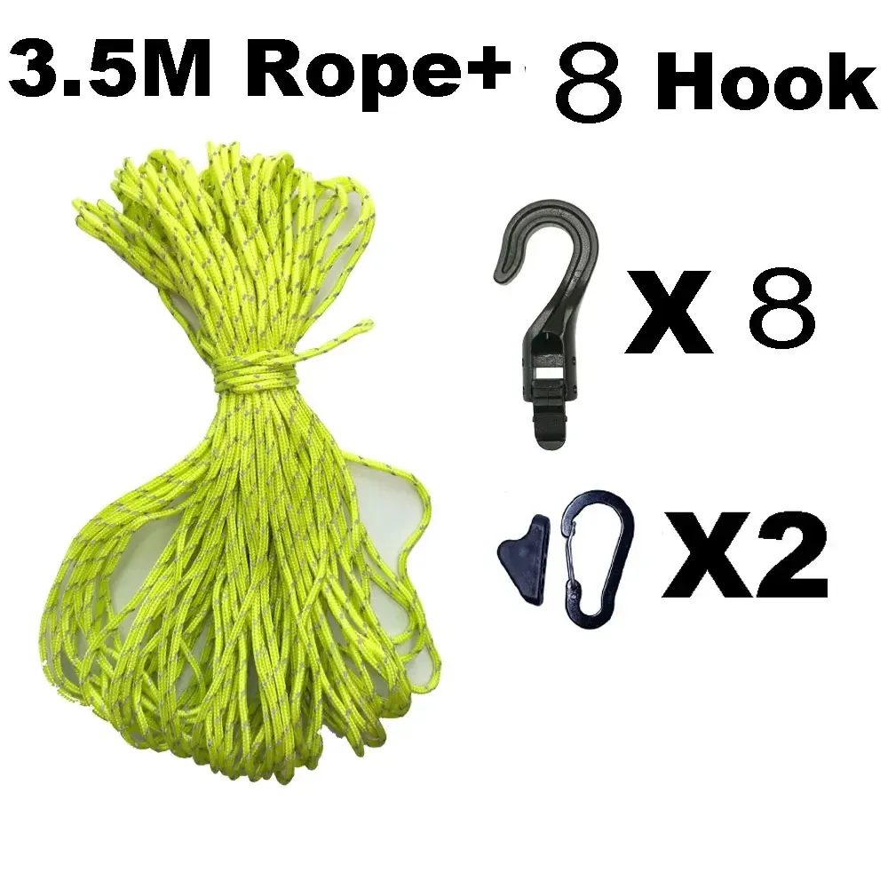 Corde à linge de camping et de voyage, 3,5 à 5 m, portable et réglable, pour randonnée, hôtel, lavage du linge, antidérapante 12