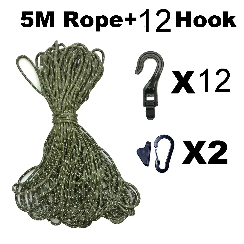 Corde à linge de camping et de voyage, 3,5 à 5 m, portable et réglable, pour randonnée, hôtel, lavage du linge, antidérapante 6