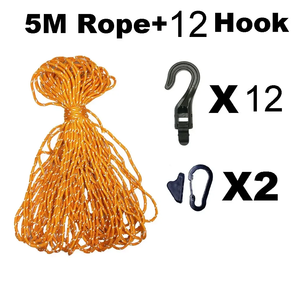 Corde à linge de camping et de voyage, 3,5 à 5 m, portable et réglable, pour randonnée, hôtel, lavage du linge, antidérapante 8