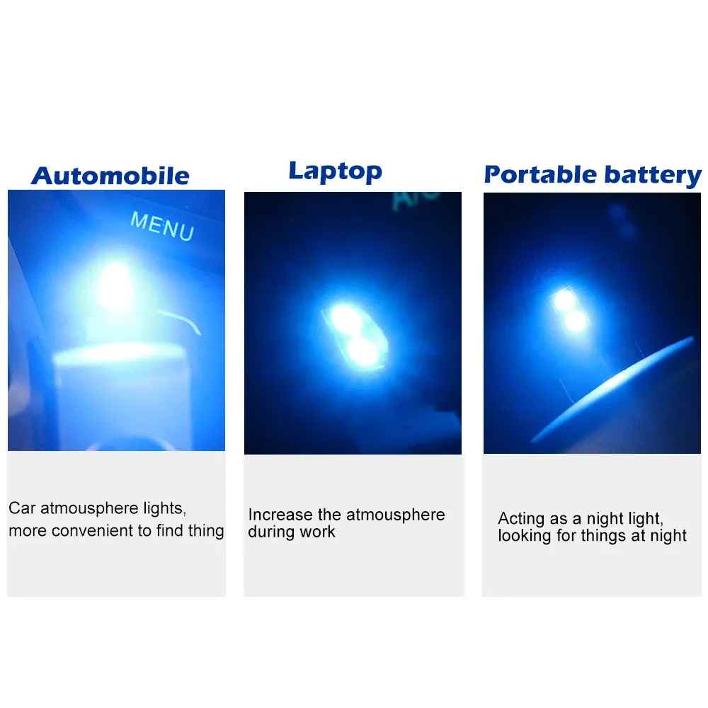 Mini lampe LED USB pour intérieur de voiture, éclairage d'ambiance coloré et décoratif 5