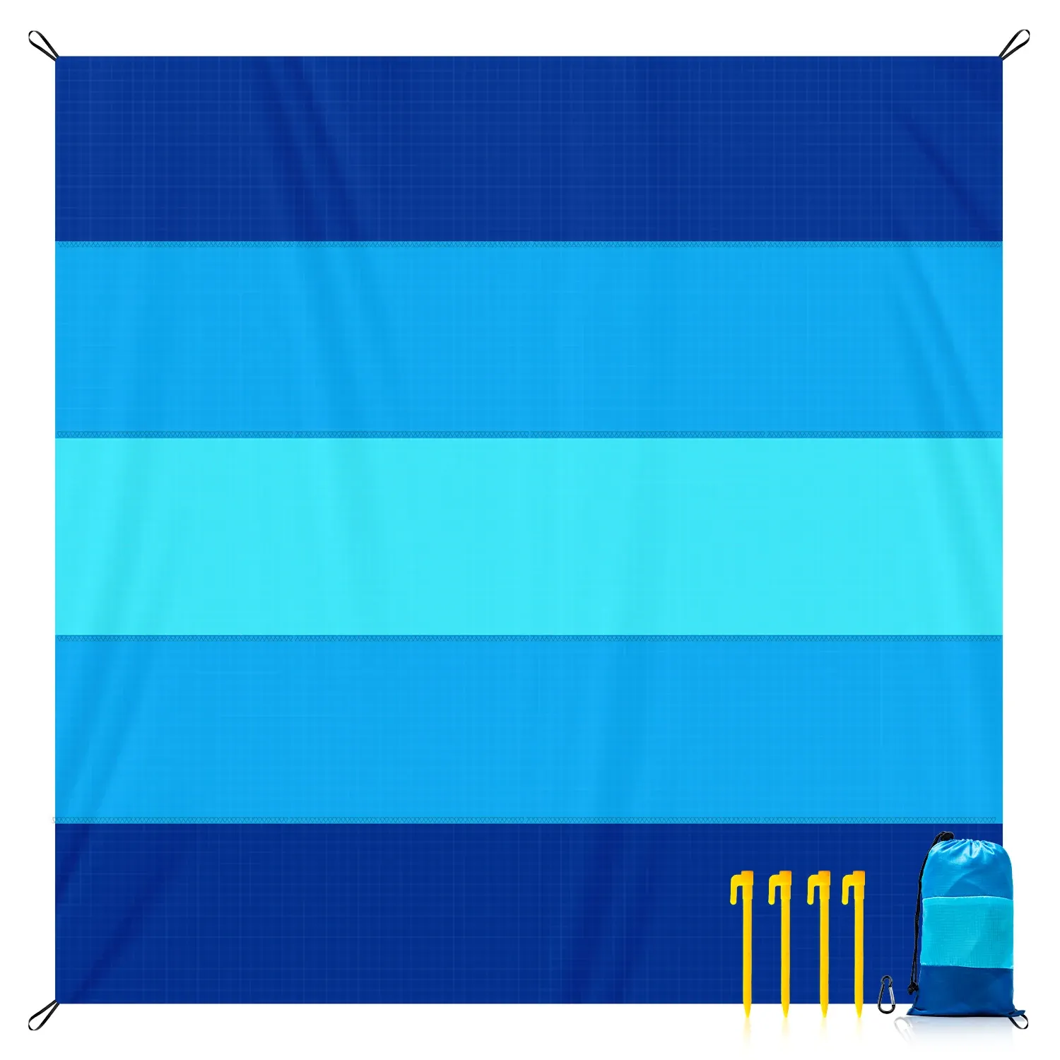 Tapis de plage imperméable et anti-sable à séchage rapide, grand format, avec 4 piquets 8