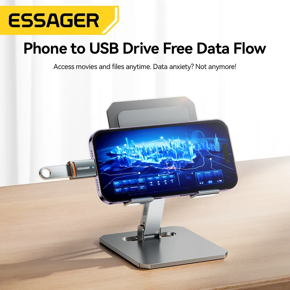 Adaptateur OTG USB 3.0 Essager, USB-A femelle vers Micro USB / USB-C / Lightning mâle, convertisseur pour MacBook, Xiaomi et iPhone 4