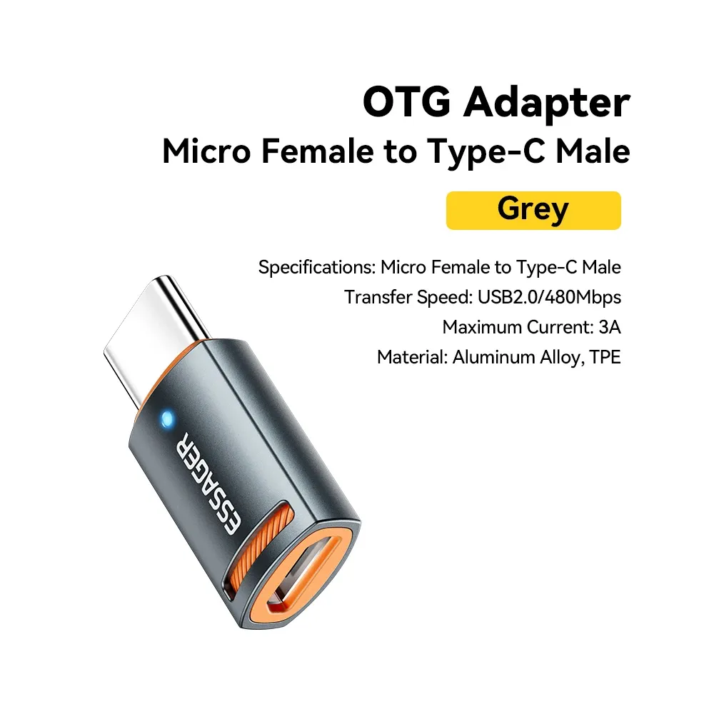 Adaptateur OTG USB 3.0 Essager, USB-A femelle vers Micro USB / USB-C / Lightning mâle, convertisseur pour MacBook, Xiaomi et iPhone 12