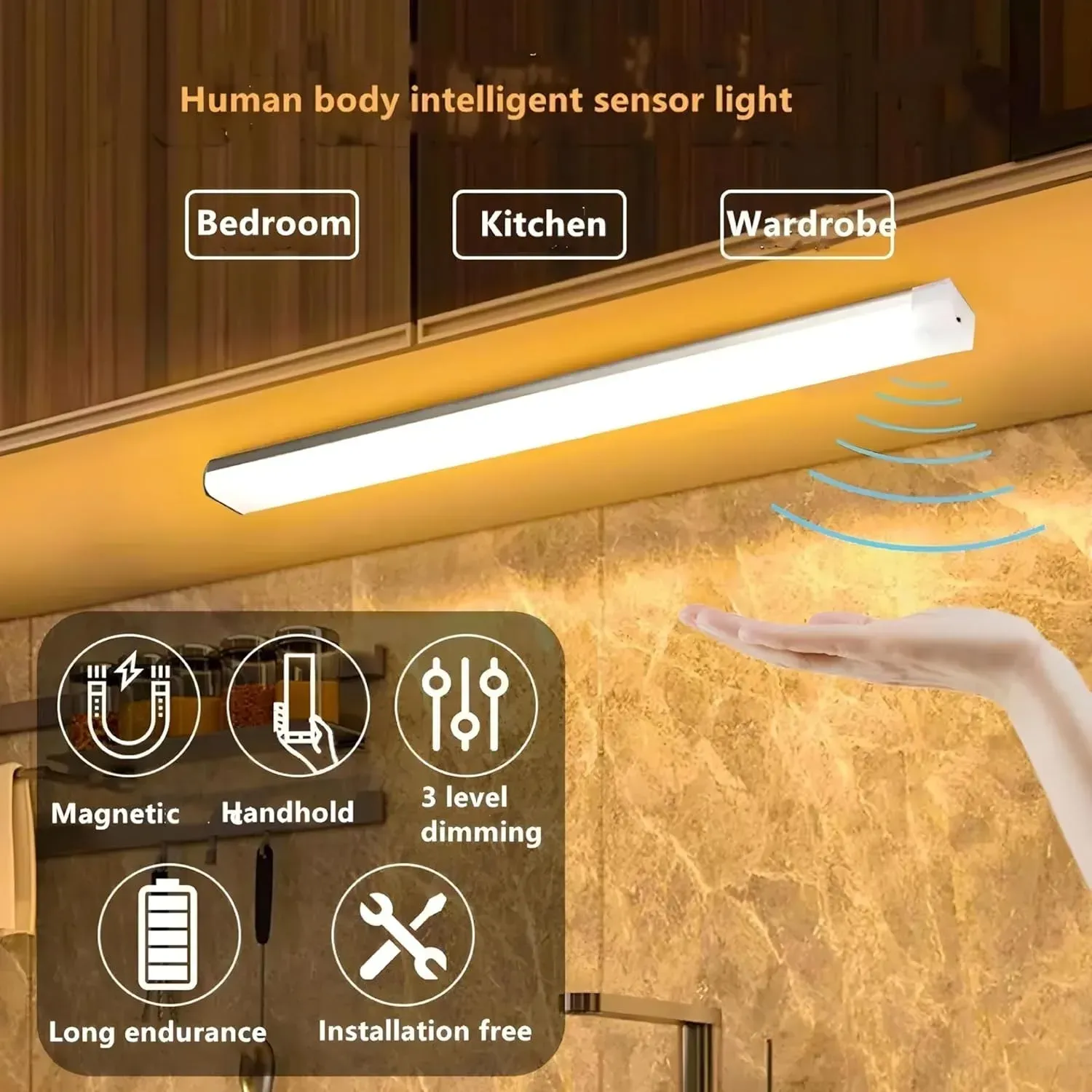 Lampe LED magnétique fixée sur une surface