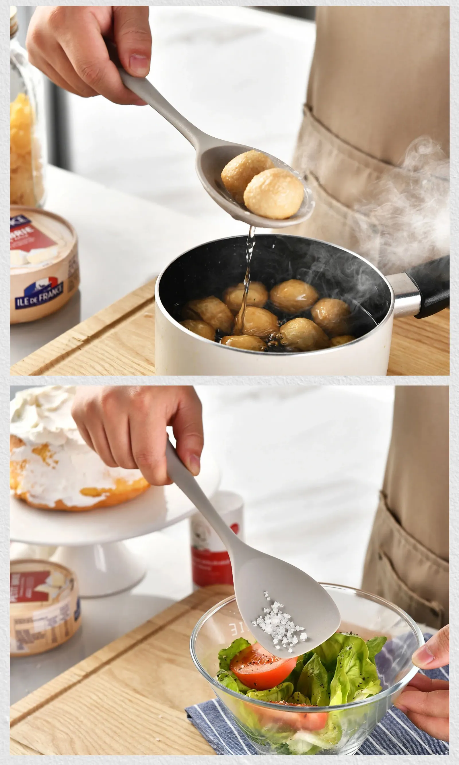 Ustensiles de cuisine en silicone, usage quotidien