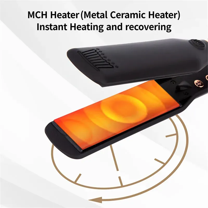 Fer à lisser professionnel haute température à chauffe rapide, 450 °F / 480 °F – Plaque plate pour cheveux avec traitement à la kératine, double tension 2