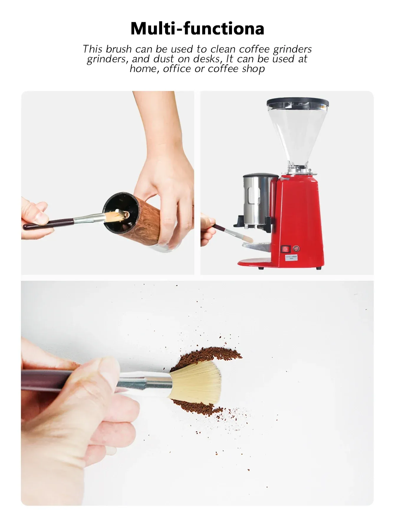 Détail de la brosse de nettoyage pour machine à café