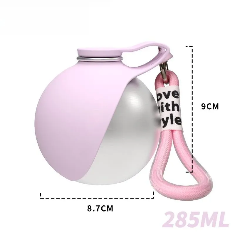 Gourde pour chien avec bol en silicone amovible, acier inoxydable 285 ml, anti-fuite, idéale pour les promenades en plein air 7