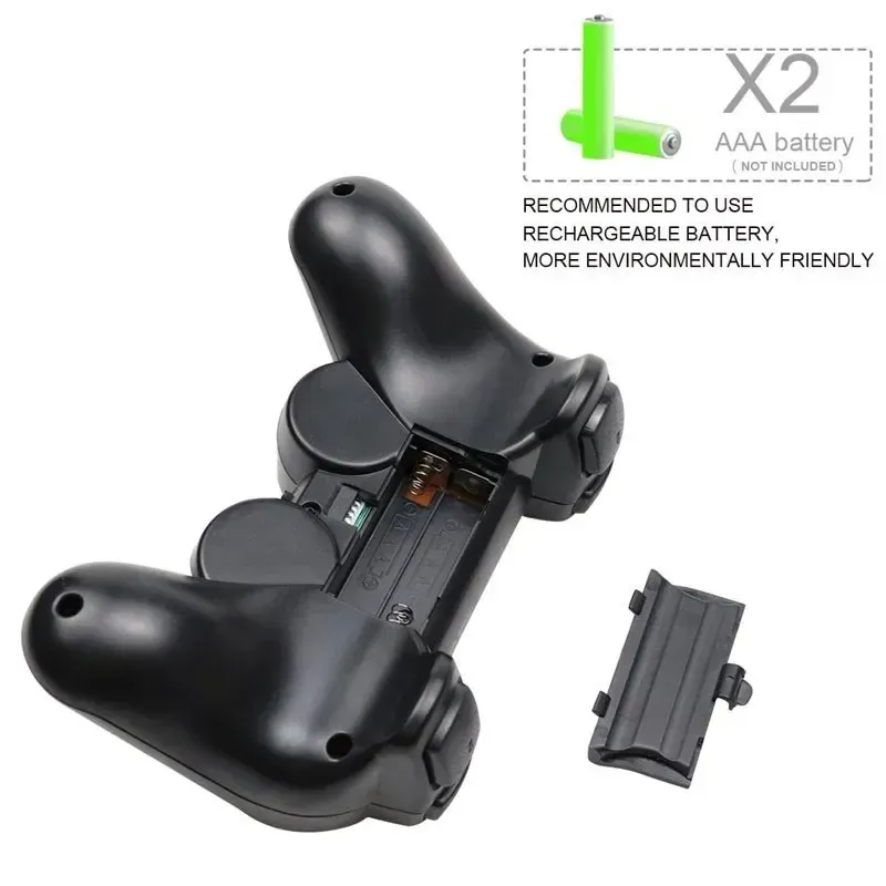 Manette de jeu sans fil pour PS2/PS1, manette 2.4G pour console PlayStation 2 avec vibration, joystick double choc, manette USB pour PC 3