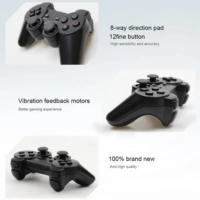 Manette de jeu sans fil pour PS2/PS1, manette 2.4G pour console PlayStation 2 avec vibration, joystick double choc, manette USB pour PC 5