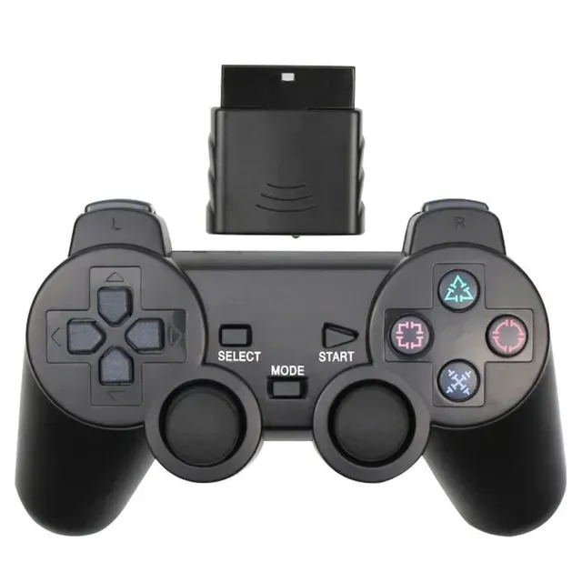 Manette de jeu sans fil pour PS2/PS1, manette 2.4G pour console PlayStation 2 avec vibration, joystick double choc, manette USB pour PC 9