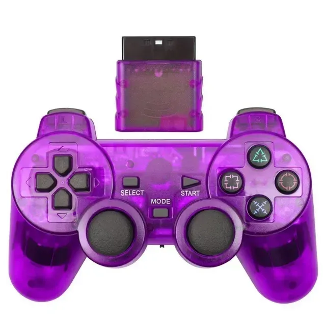 Manette de jeu sans fil pour PS2/PS1, manette 2.4G pour console PlayStation 2 avec vibration, joystick double choc, manette USB pour PC 10