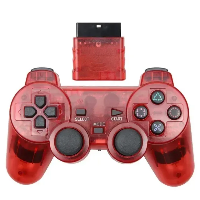 Manette de jeu sans fil pour PS2/PS1, manette 2.4G pour console PlayStation 2 avec vibration, joystick double choc, manette USB pour PC 11
