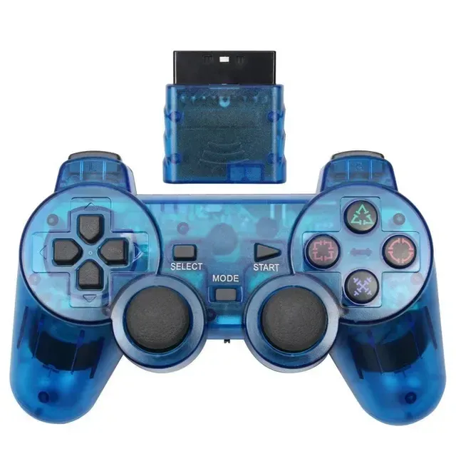 Manette de jeu sans fil pour PS2/PS1, manette 2.4G pour console PlayStation 2 avec vibration, joystick double choc, manette USB pour PC 7
