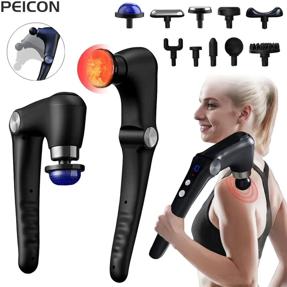 Pistolet de massage fascia électrique haute fréquence pour épaules, dos, taille et cou, avec poignée ergonomique