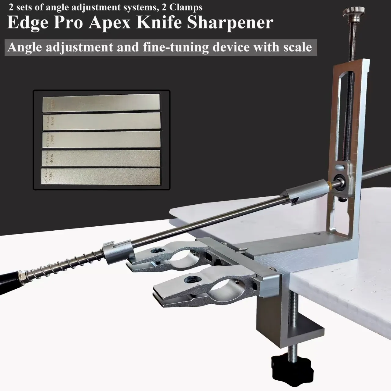 Affûteur de couteaux d'angle Apex S09 avec ensemble de pierres diamantées