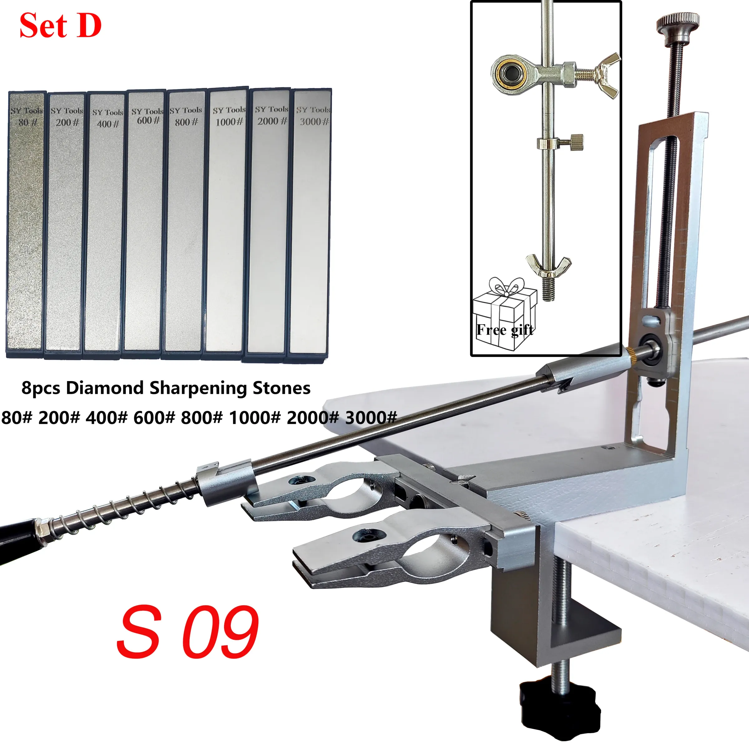 Affûteur de couteaux d'angle Apex S09 avec ensemble de pierres diamantées 9
