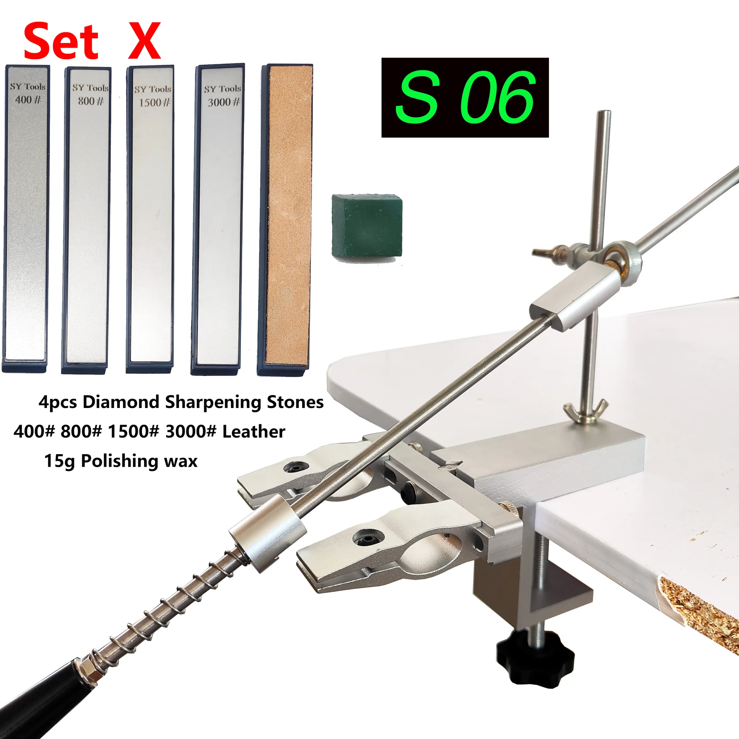 Affûteur de couteaux d'angle Apex S09 avec ensemble de pierres diamantées 13
