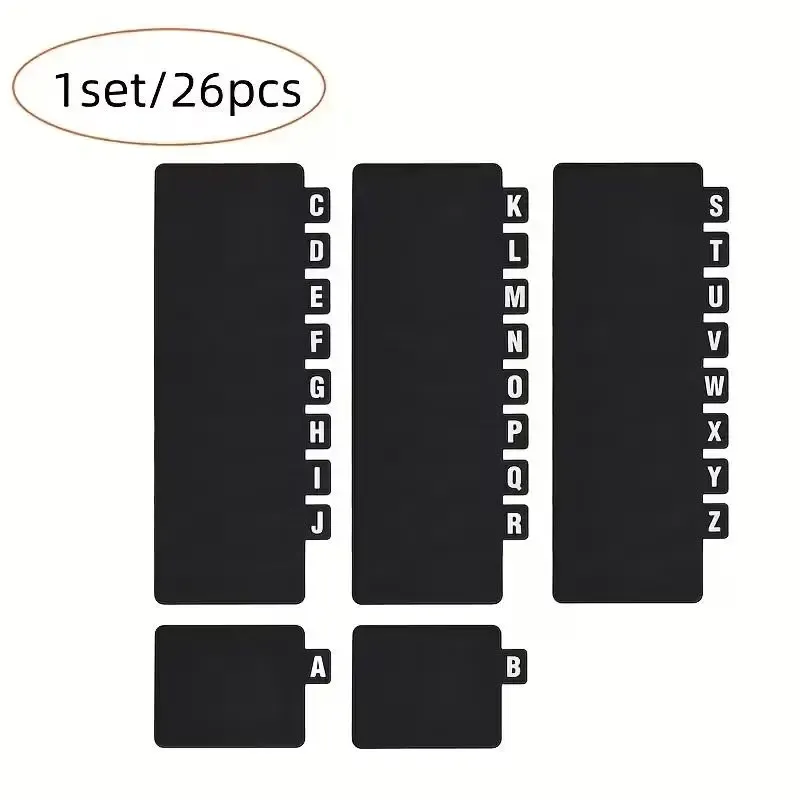 Séparateurs alphabétiques A-Z dans un meuble de rangement