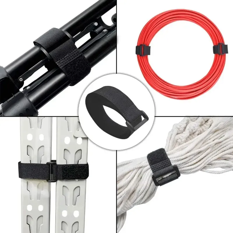 Attaches de câble réutilisables à crochet et boucle, serre-câbles en nylon réglables pour une gestion sécurisée des câbles, colliers de serrage DIY pour organisateur 6