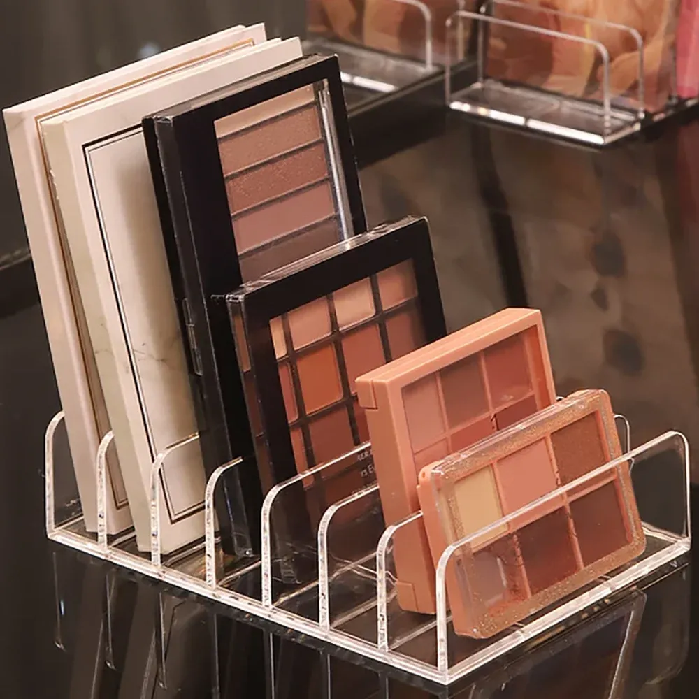 Organisateur de maquillage en acrylique transparent à sept compartiments