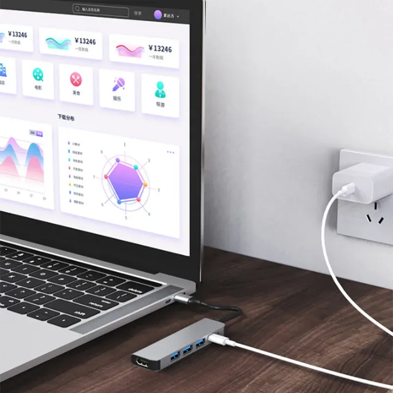 Hub USB-C 5 ports connectivité